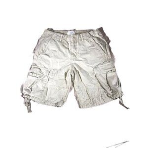 Ovadia & Sons Beige 6 Pocket Drawstring Leg Cargo Shorts